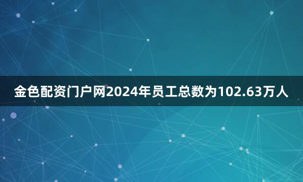 金色配资门户网2024年员工总数为102.63万人